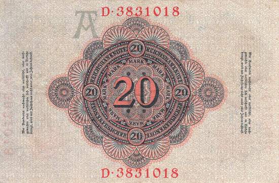 20 Mark 1908 ro.31 A/D